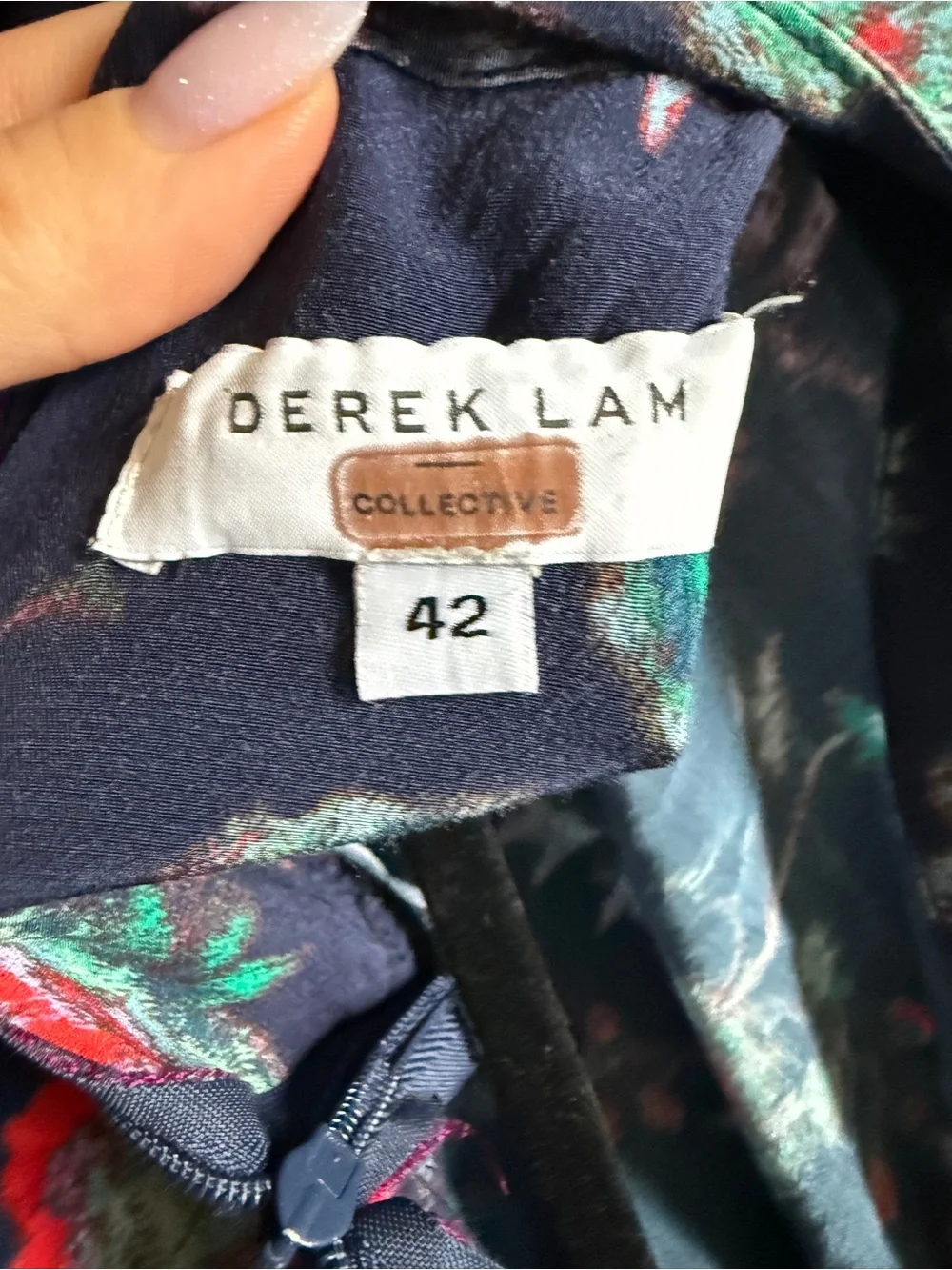 Derek Lam Navy Floral Tie-Waist Kids Dress